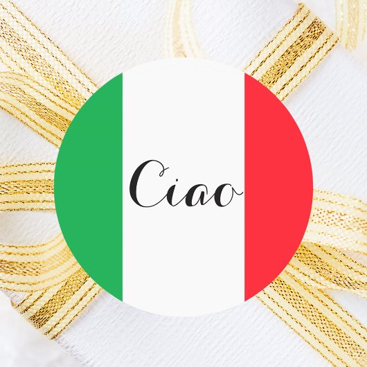 Ciao Italy italian flag ラウンドシール