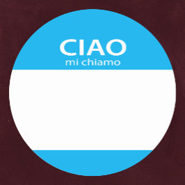 Ciao Mi Chiamoハローイタリアン名札 ラウンドシール