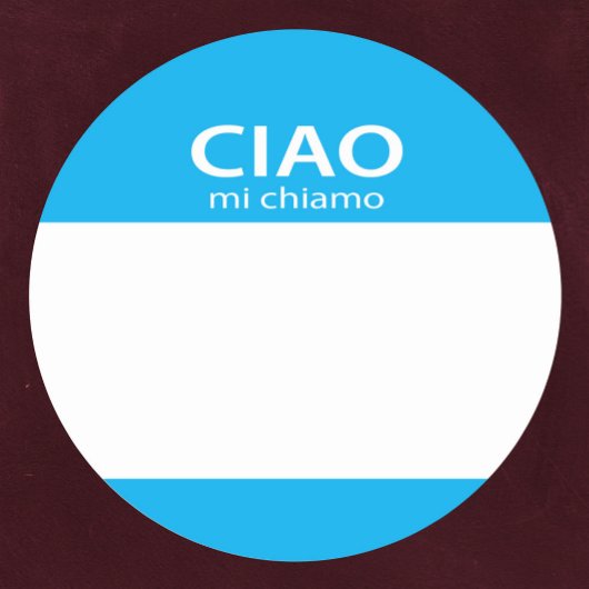 Ciao Mi Chiamoハローイタリアン名札 ラウンドシール