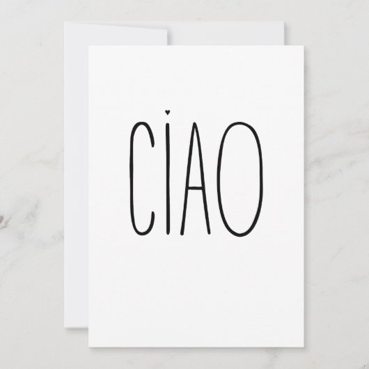 Ciao - minimalistic typography card カード (正面)