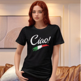 Ciao Script 白文字 ミニマリスト 女性用トリブレンドTシャツ トライブレンドTシャツ