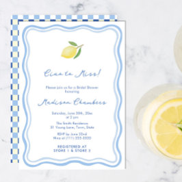 Ciao To Miss Dolce Vita Blue Yellow Bridal Shower 招待状