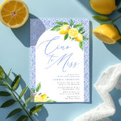 Ciao to Miss Lemon Italian Blue Tile Bridal Shower 招待状