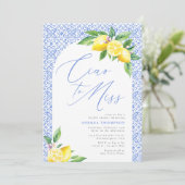 Ciao to Miss Lemon Italian Blue Tile Bridal Shower 招待状 (スタンド正面)