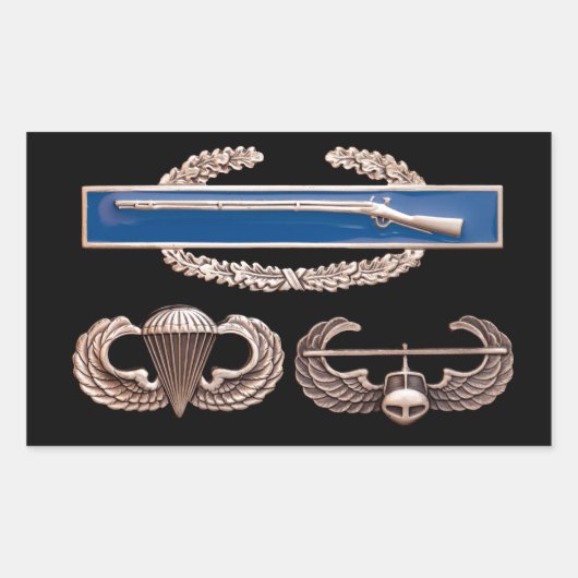 CIB空挺空襲 長方形シール (正面)