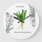 Ciboulette — Allium schoenoprasum ラージ壁時計 (正面)