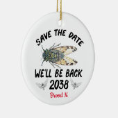 Cicada 2021 2038年に戻る日付を保存 セラミックオーナメント (右)
