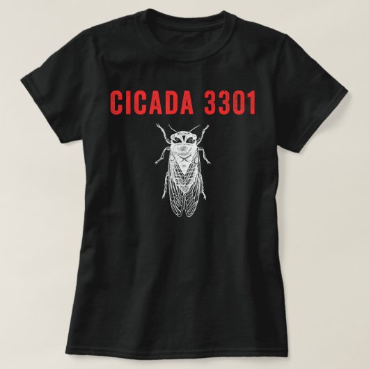 Cicada 3301セミ愛好家セミの出現おもしろい tシャツ (デザイン正面)