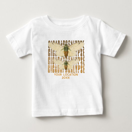 Cicada Cicadapocalypse 2024カスタムの場所 ベビーTシャツ (正面)