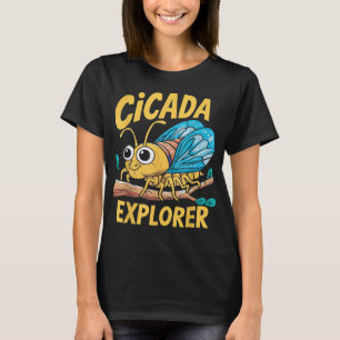 Cicada Explorerかわいい夏のバグアドベンチャーキッズおもしろい Tシャツ