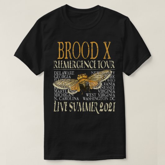 Cicada Insect 17 Year Brood X Great Eastern Brood  Tシャツ (デザイン正面)