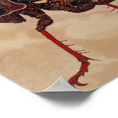 Cicada ukiyo-e style with copy space ポスター (角)