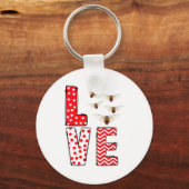 Cicada Valentines Day Love Valentine Cute Hearts  キーホルダー (正面)