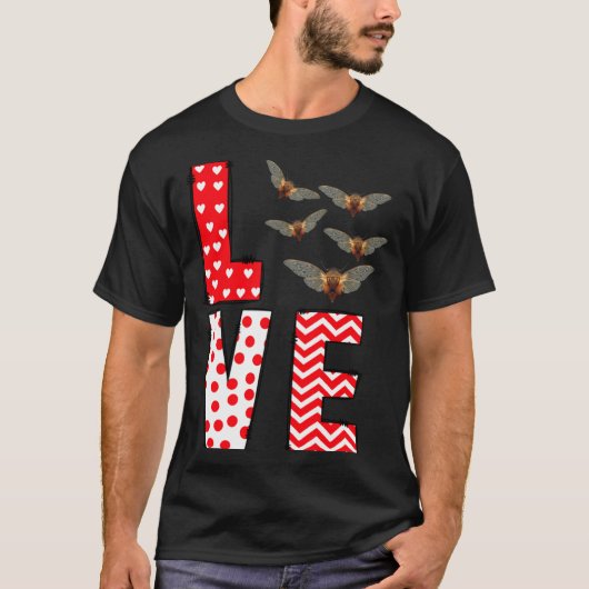 Cicada Valentines Day Love Valentine Cute Hearts  Tシャツ (正面)