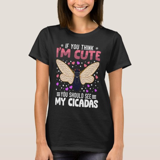 Cicadas Heart Valentine's Day Animal For Womens Ki Tシャツ (正面)