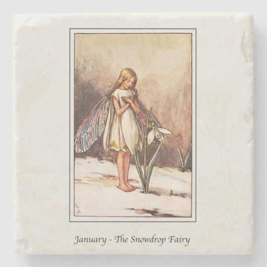 Cicely Mary Barker - January Fairy ストーンコースター (正面)