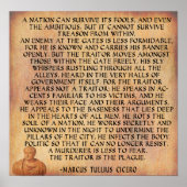 CICERO引用文 – 国家は反逆で生き延びきない ポスター (正面)