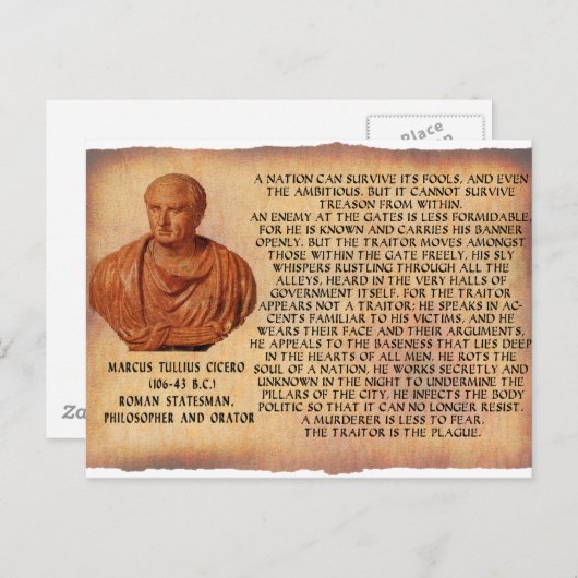 CICERO引用文 – 国家は反逆で生き延びきない ポストカード (正面/裏面)