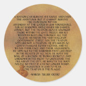 CICERO引用文 – 国家は反逆で生き延びきない ラウンドシール (正面)