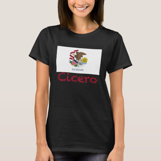 Cicero Illinois Flag USA Souvenir Tシャツ (正面)