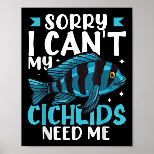 Cichlid Fish Funny Animals African Aquarium  ポスター (正面)