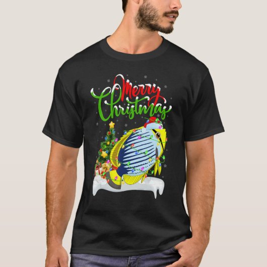 Cichlid Fish   Xmas Decorations Santa Cichlid Chri Tシャツ (正面)