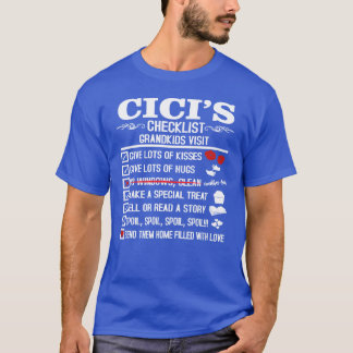 Cici祖母チェックリスト祖母の母の日おもしろい Tシャツ