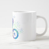 ciclista de competición en acuarela ジャンボコーヒーマグカップ (右)