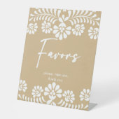 Cielitoのlindo beigeベビーシャワーはテーブルを好む 台座サイン (正面)