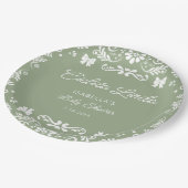 Cielitoメキシコのセージ緑の赤ちゃんシャワー ペーパープレート (アングル)