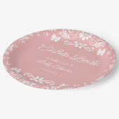 Cielitoメキシコのピンクベビーシャワー ペーパープレート (アングル)