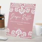 Cielitoリンドほこりっぽいピンクの赤ちゃんシャワーおむつラッフル 台座サイン (インサイチュ)