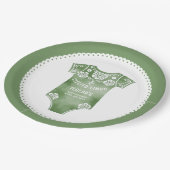 Cielitoリンドセージ緑のボディスーツ赤ちゃんシャワー ペーパープレート (アングル)