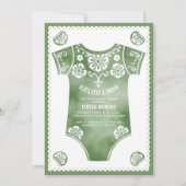 Cielitoリンドセージ緑のボディスーツ赤ちゃんシャワー 招待状 (正面)