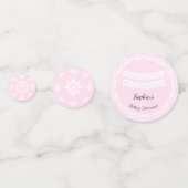 Cielitoリンドピンクベビーシャワーテーブル紙吹雪 コンフェッティ (正面)