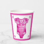 Cielitoリンドピンクベビーボディスーツ女の子の赤ちゃんシャワー 紙コップ (正面)