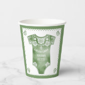 Cielitoリンドーズ緑のベビーボディスーツ赤ちゃんシャワー 紙コップ (正面)