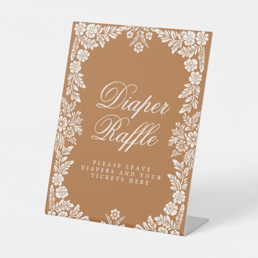 Cielitoリンド赤ちゃんシャワーおむつラッフルサイン 台座サイン (正面)