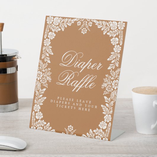 Cielitoリンド赤ちゃんシャワーおむつラッフルサイン 台座サイン (インサイチュ)