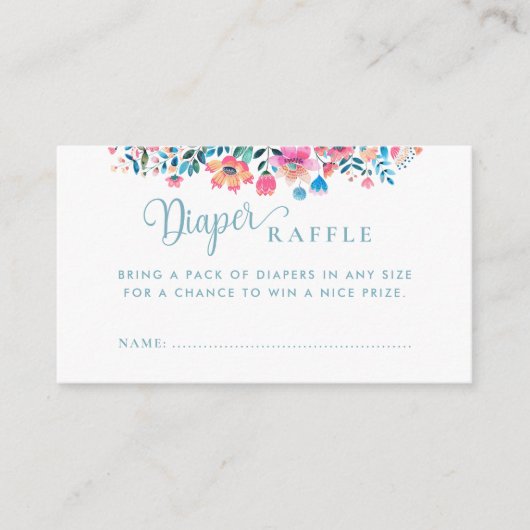 Cielitoリンド赤ちゃんシャワーメキシコおむつラッフル エンクロージャーカード (正面)