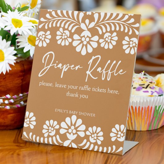 Cielitoリンドterracotta赤ちゃんシャワーおむつラッフル 台座サイン