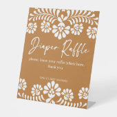 Cielitoリンドterracotta赤ちゃんシャワーおむつラッフル 台座サイン (正面)