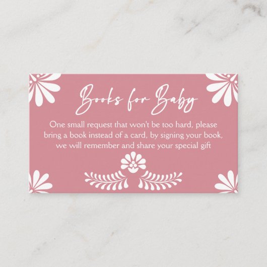 Cielito lindoほこりっぽいピンクのメキシコの本のリクエスト エンクロージャーカード (正面)