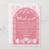 Cielito lindoほこりっぽいピンクのメキシコの赤ちゃんシャワー サンキューカード (正面)
