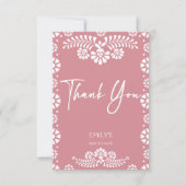 Cielito lindoほこりっぽいピンクのメキシコの赤ちゃんシャワー サンキューカード (正面)