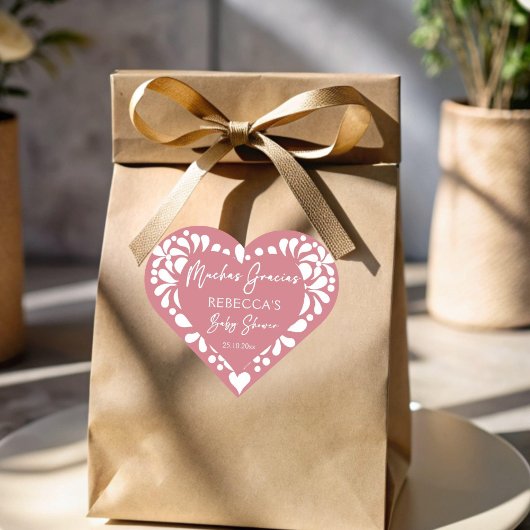 Cielito lindoほこりっぽいピンクのメキシコの赤ちゃんシャワー ハートシール