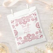 Cielito lindoほこりっぽいピンクのメキシコの赤ちゃんシャワー フェイバーバッグ (クリップ留めされた状態)