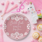 Cielito lindoほこりっぽいピンクのメキシコの赤ちゃんシャワー ペーパープレート (パーティー)