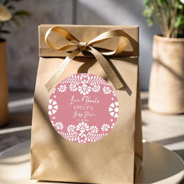 Cielito lindoほこりっぽいピンクのメキシコの赤ちゃんシャワー ラウンドシール