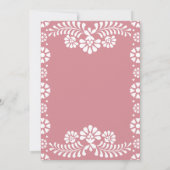 Cielito lindoほこりっぽいピンクのメキシコの赤ちゃんシャワー 招待状 (裏面)